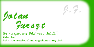 jolan furszt business card